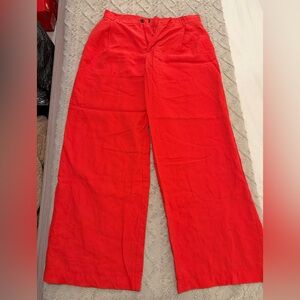 Zara Red Wide-Leg Pants